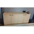 Blonde 4 Door Credenza Storage Cabinet